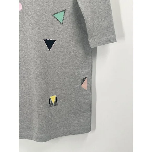 & Other Stories Sweatshirt Dress Gray Retro Print Sz Womens 6 - Picture 2 of 6
